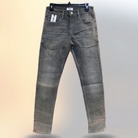 Men's Flexible Black Denim Jeans with Wash